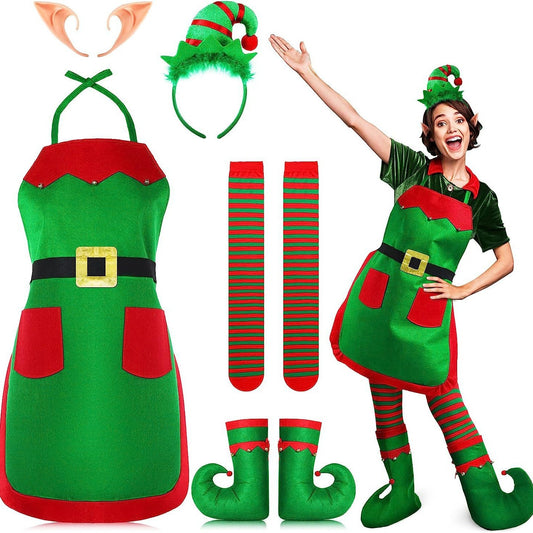 Christmas Party Apron and Hat Set