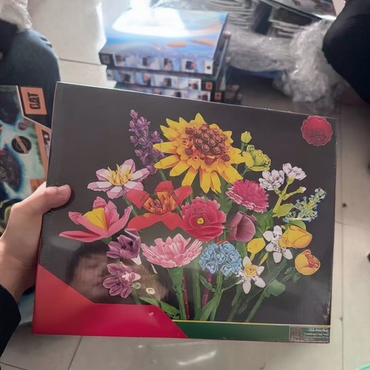 Christmas Flower Bouquet Building Blocks DIY Set